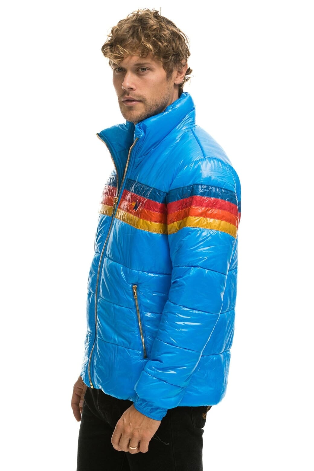 4 STRIPE LUXE TRAVELER JACKET - GLOSSY BLUE - Image 2