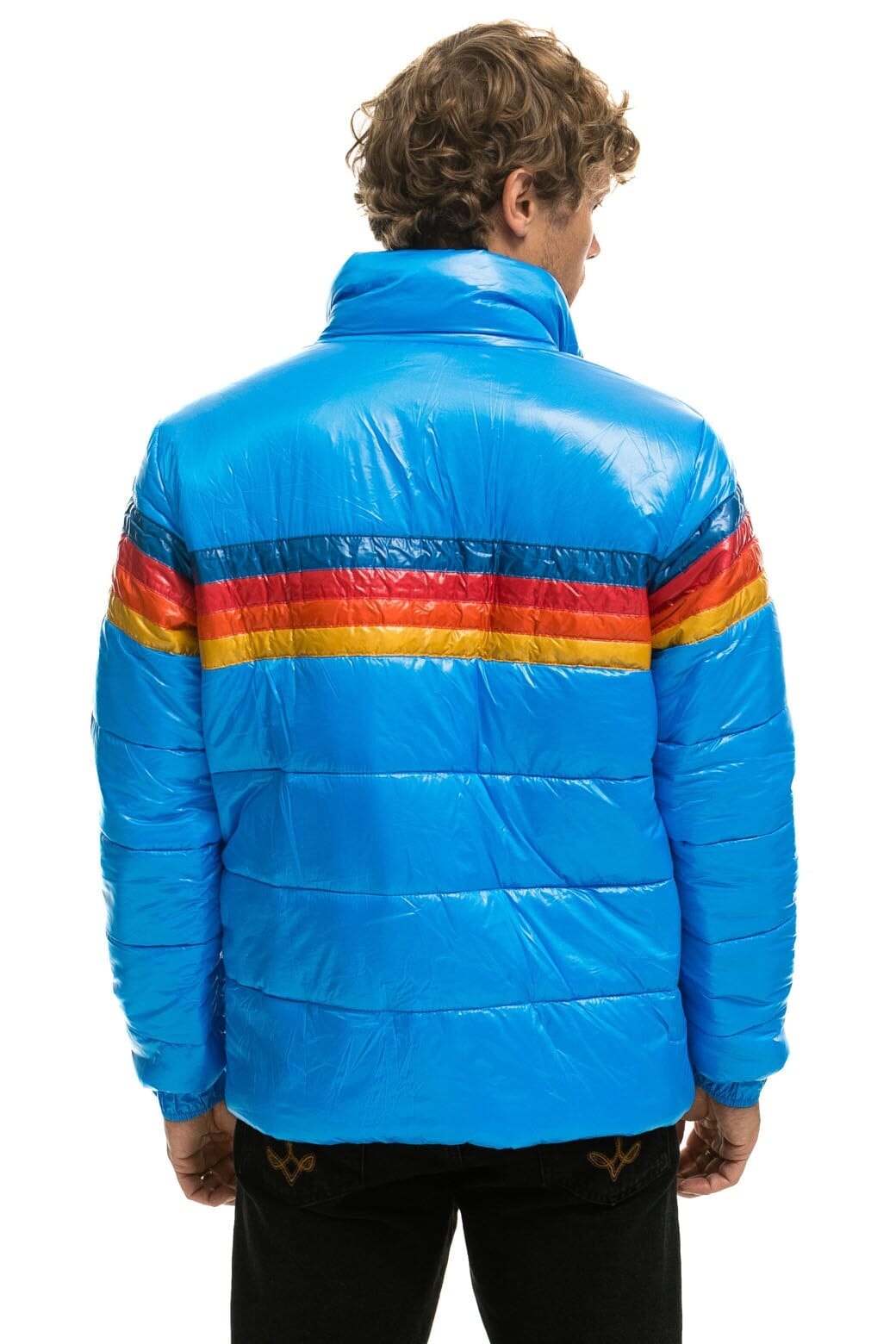 4 STRIPE LUXE TRAVELER JACKET - GLOSSY BLUE - Image 5
