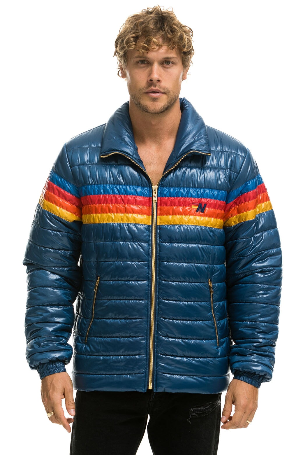 4 STRIPE TRAVELER JACKET - GLOSSY DEEP BLUE - Image 3