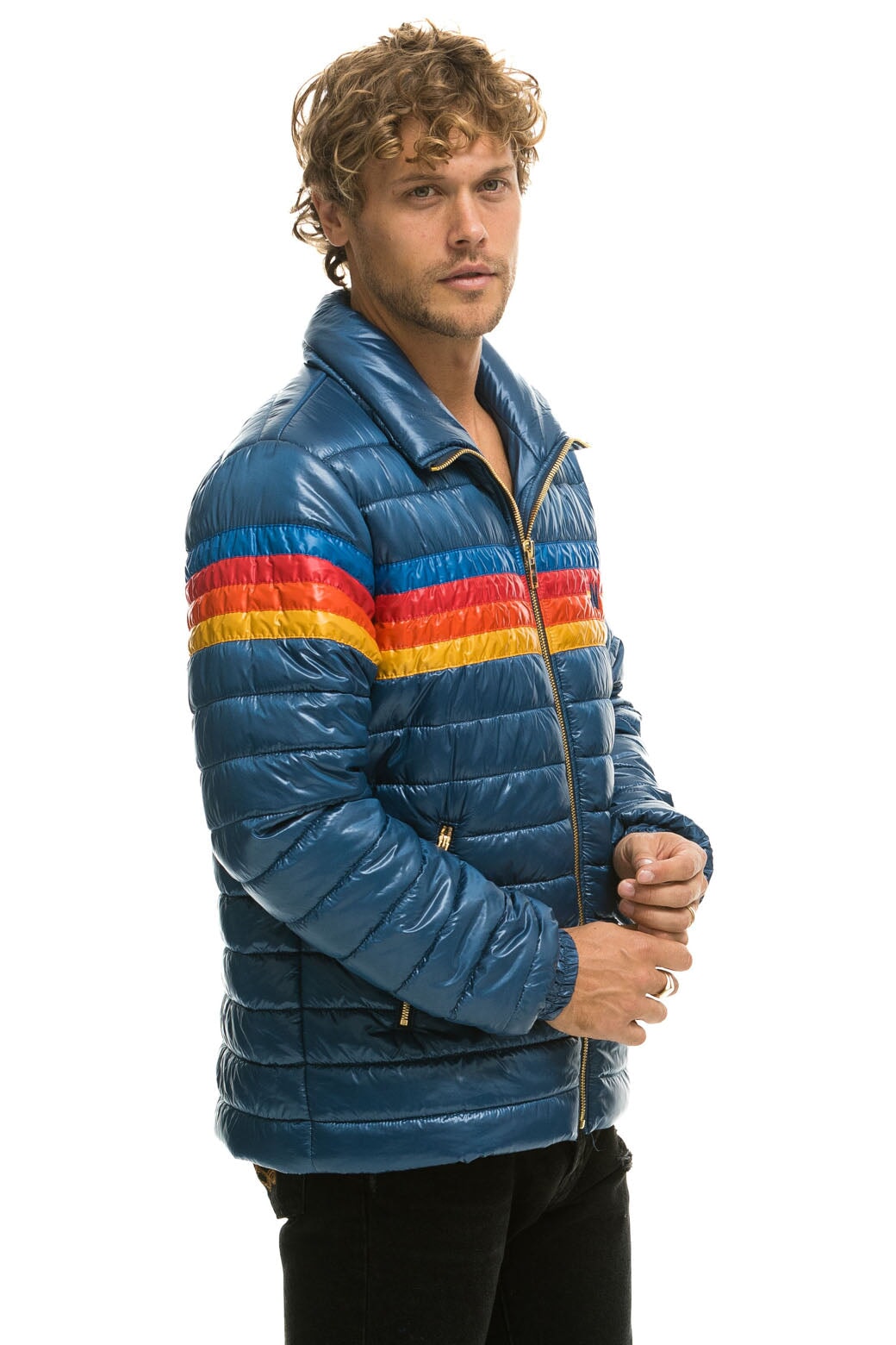 4 STRIPE TRAVELER JACKET - GLOSSY DEEP BLUE - Image 2