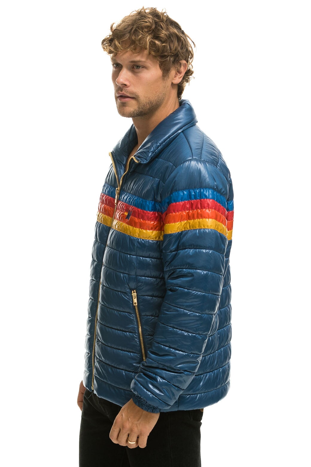 4 STRIPE TRAVELER JACKET - GLOSSY DEEP BLUE - Image 4