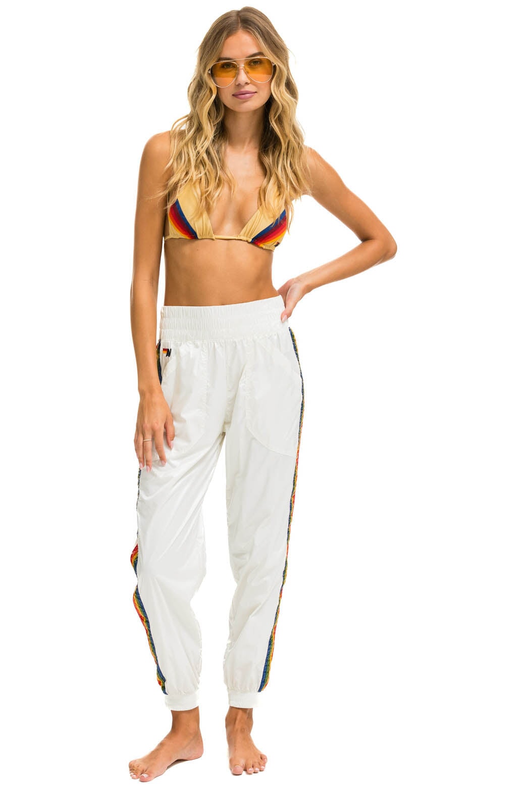 5 STRIPE HI RISE WIND PANT - VINTAGE WHITE - Image 2