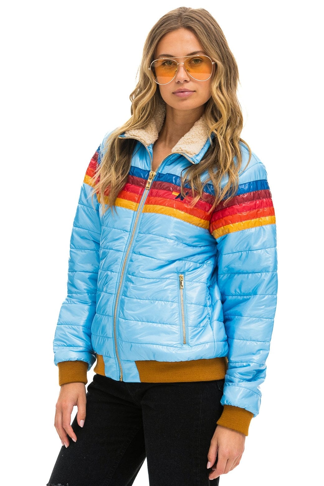 5 STRIPE JACKET - SKY GLOSSY - Image 2