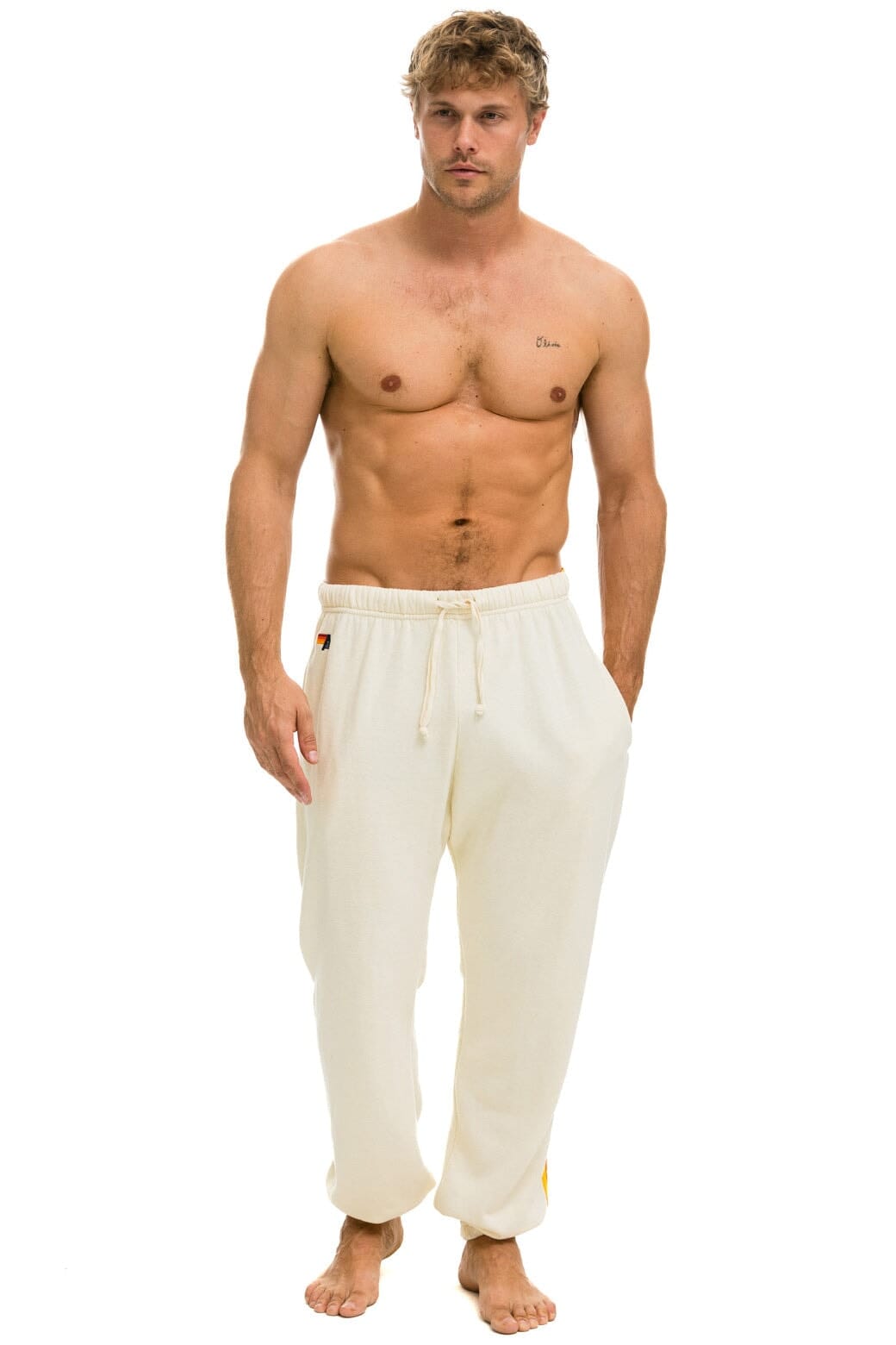 5 STRIPE SWEATPANTS - VINTAGE WHITE - Image 2