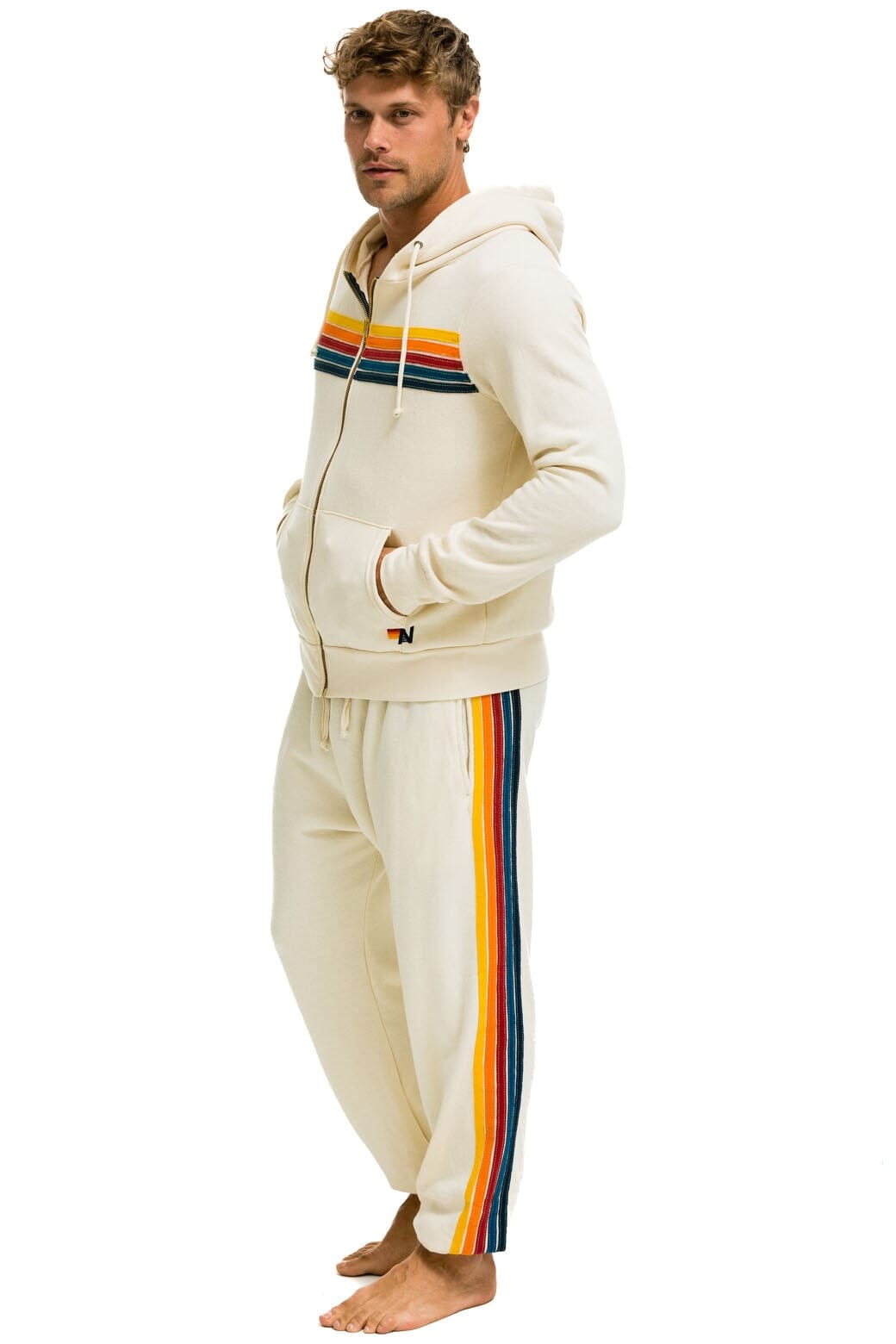 5 STRIPE SWEATPANTS - VINTAGE WHITE - Image 6