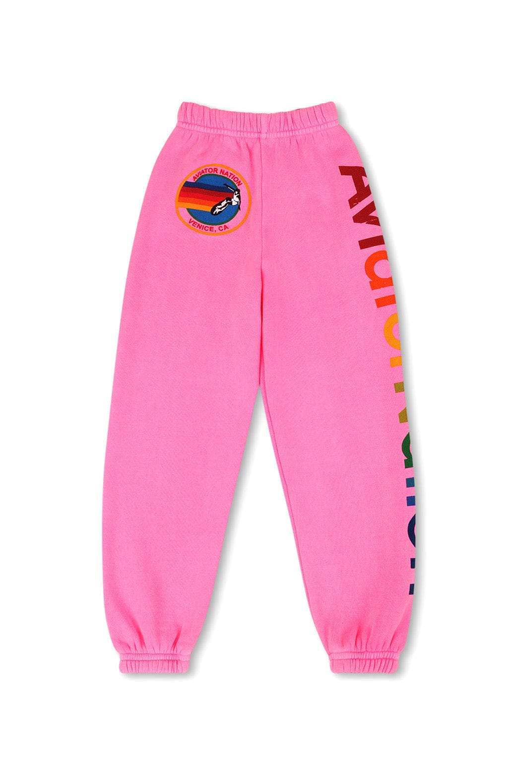 KID'S AVIATOR NATION SWEATPANTS - NEON PINK - Image 2