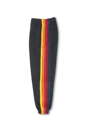 KID'S 5 STRIPE SWEATPANTS - CHARCOAL