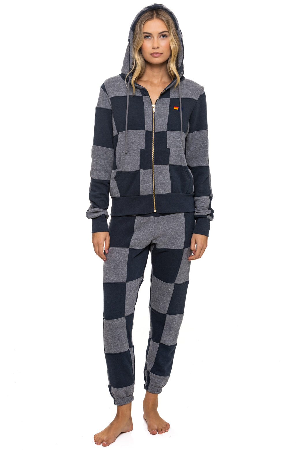 CHECK QUILTED SWEATPANTS - HEATHER // CHARCOAL - Image 2