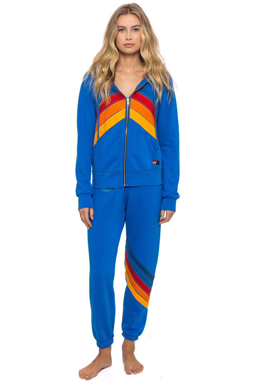 MOUNTAIN STITCH CHEVRON 4 ZIP HOODIE - ADVENTURE BLUE - Image 3