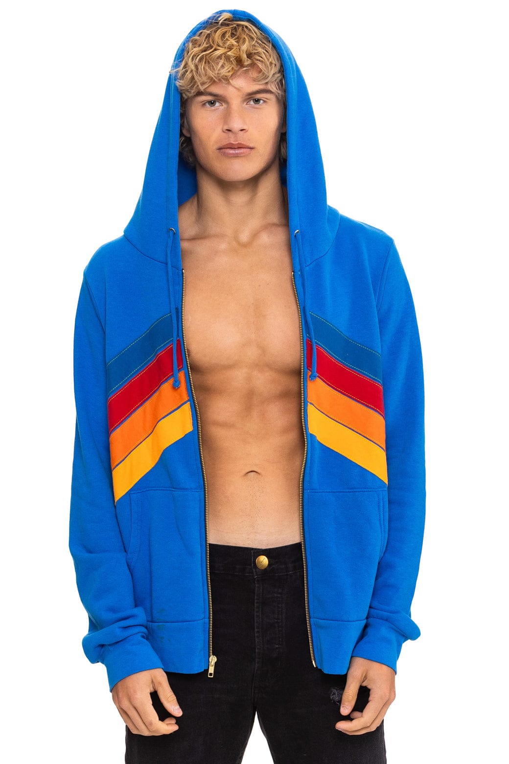 MOUNTAIN STITCH CHEVRON 4 ZIP HOODIE - ADVENTURE BLUE - Image 2