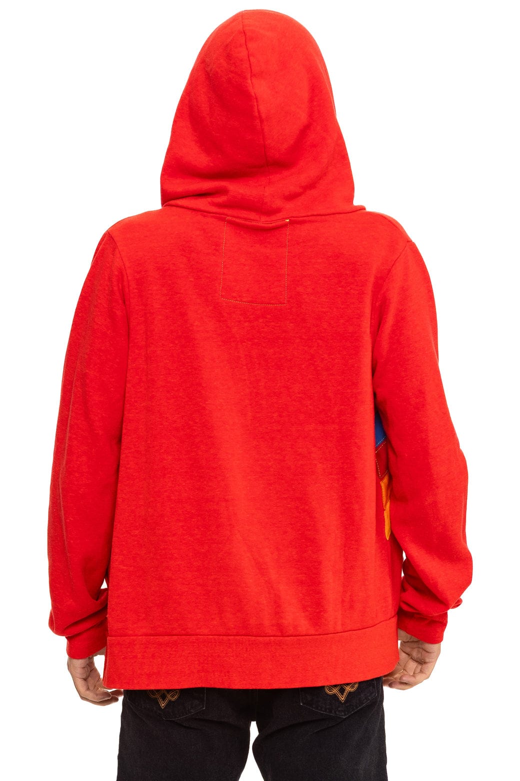 MOUNTAIN STITCH CHEVRON 4 ZIP HOODIE - RED - Image 11