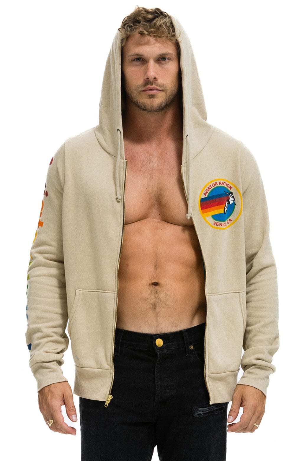 AVIATOR NATION HOODIE - SAND - Image 8