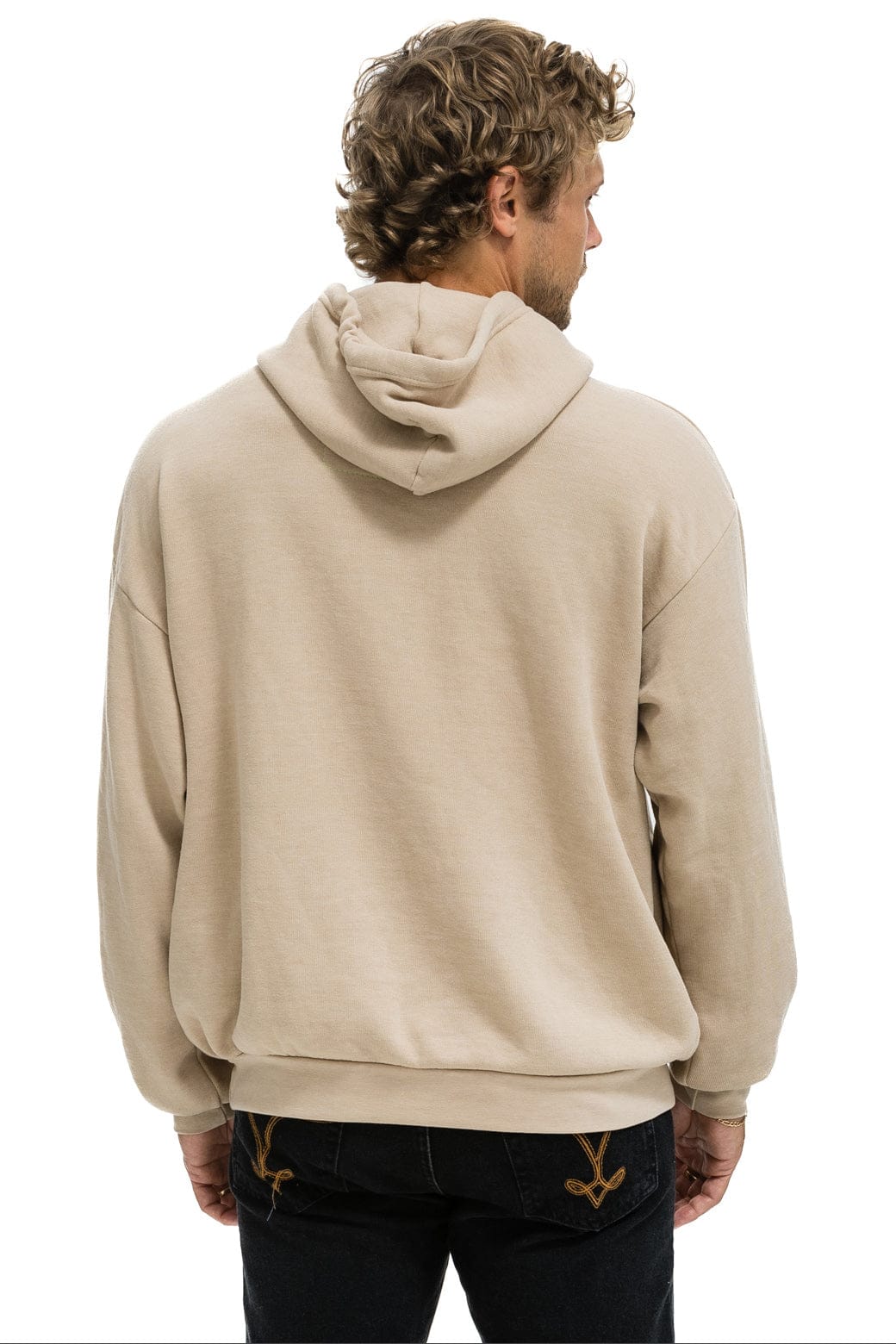 WAVE STRIPE 4 PULLOVER HOODIE RELAXED - SAND // SAND - Image 8