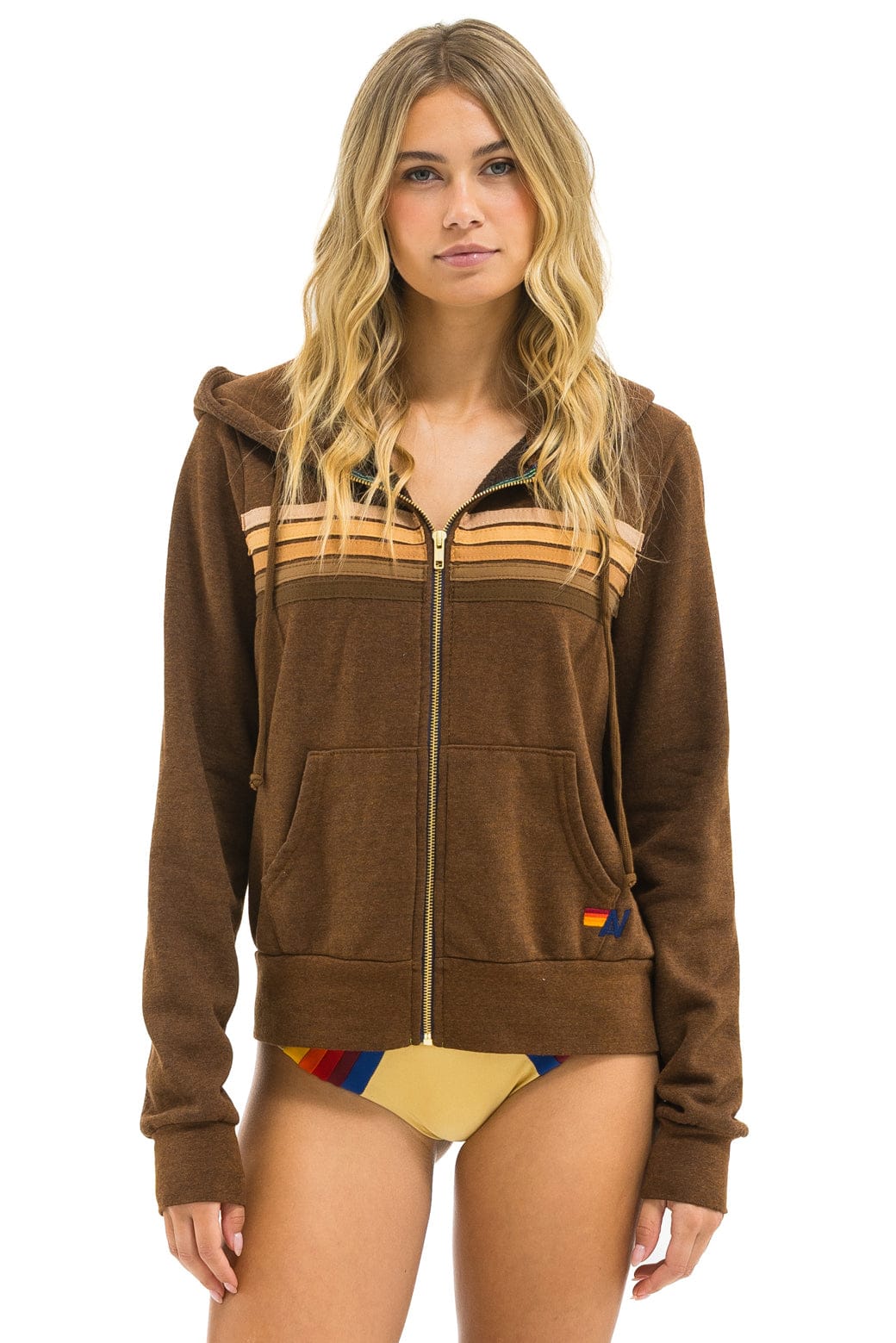 5 STRIPE HOODIE - CHOCOLATE // ESPRESSO - Image 3