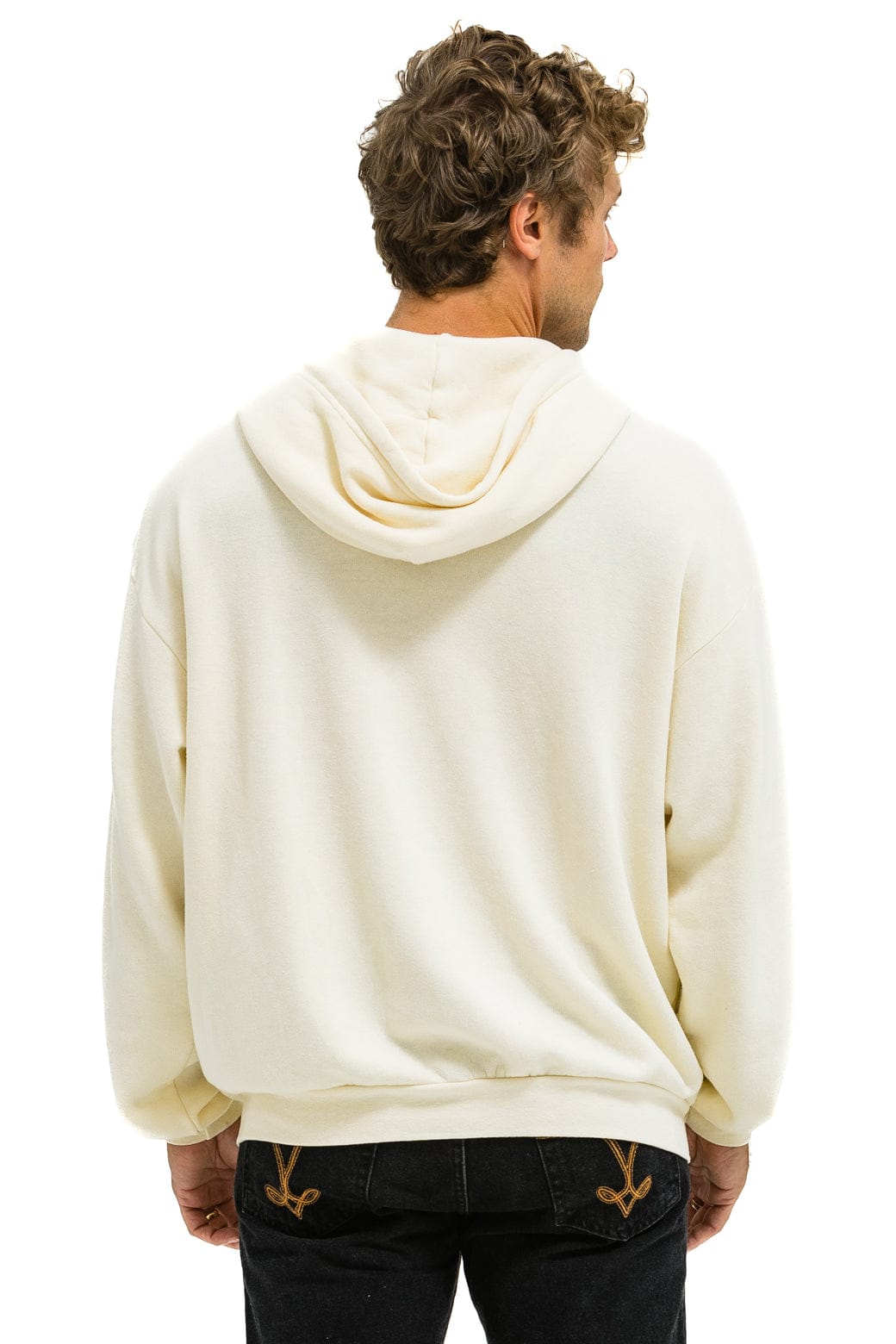 5 STRIPE RELAXED ZIP HOODIE - VINTAGE WHITE // WHITE // GREY - Image 8