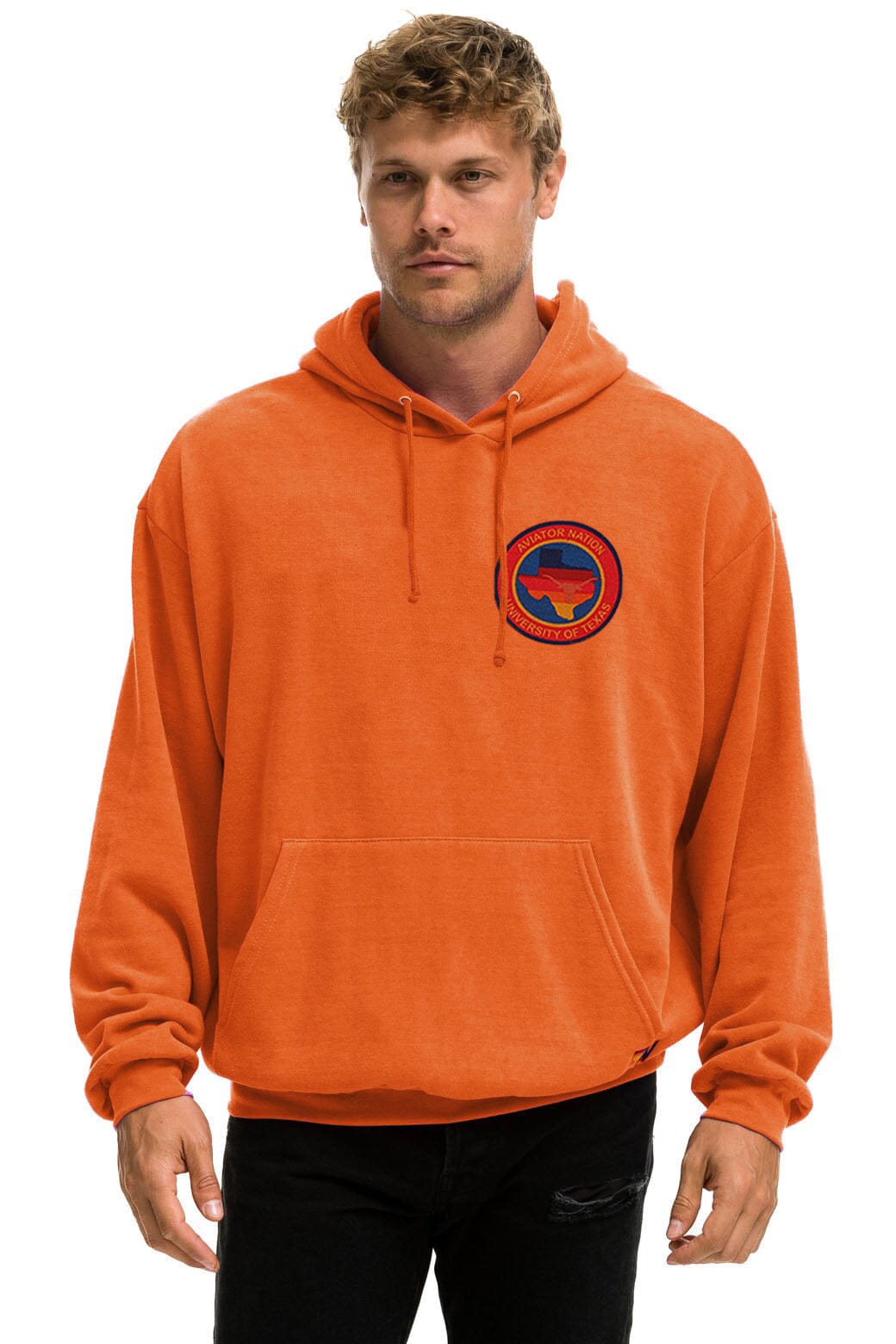UNIVERSITY OF TEXAS CIRCLE PRINT PULLOVER HOODIE RELAXED - BURNT ORANGE - Image 3