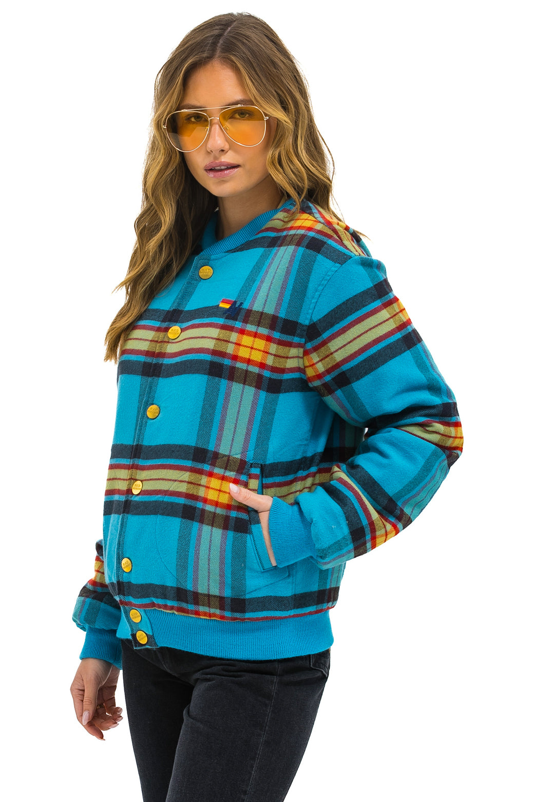PLAID UNISEX VARSITY JACKET - JACKSON PLAID - Image 7
