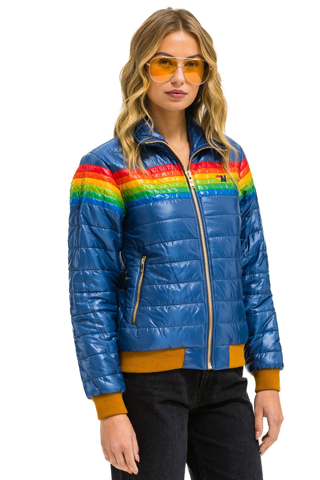 6 STRIPE JACKET - GLOSSY DEEP BLUE - Image 4