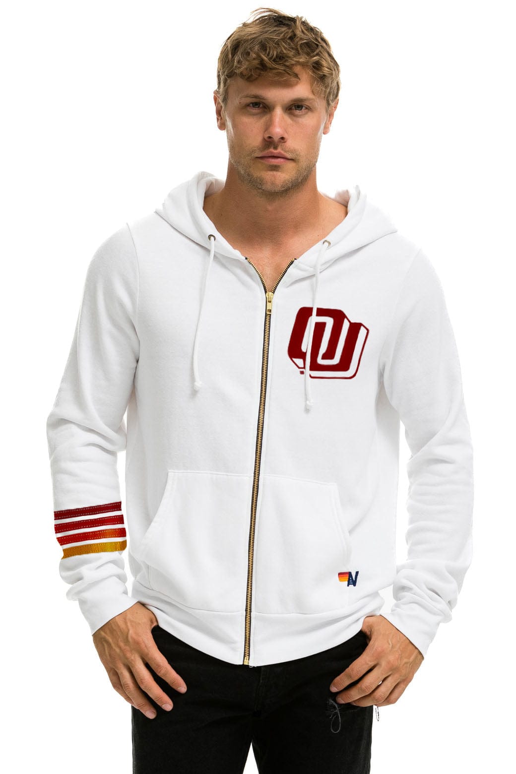 UNIVERSITY OF OKLAHOMA SOONERS ZIP HOODIE - WHITE - Image 2