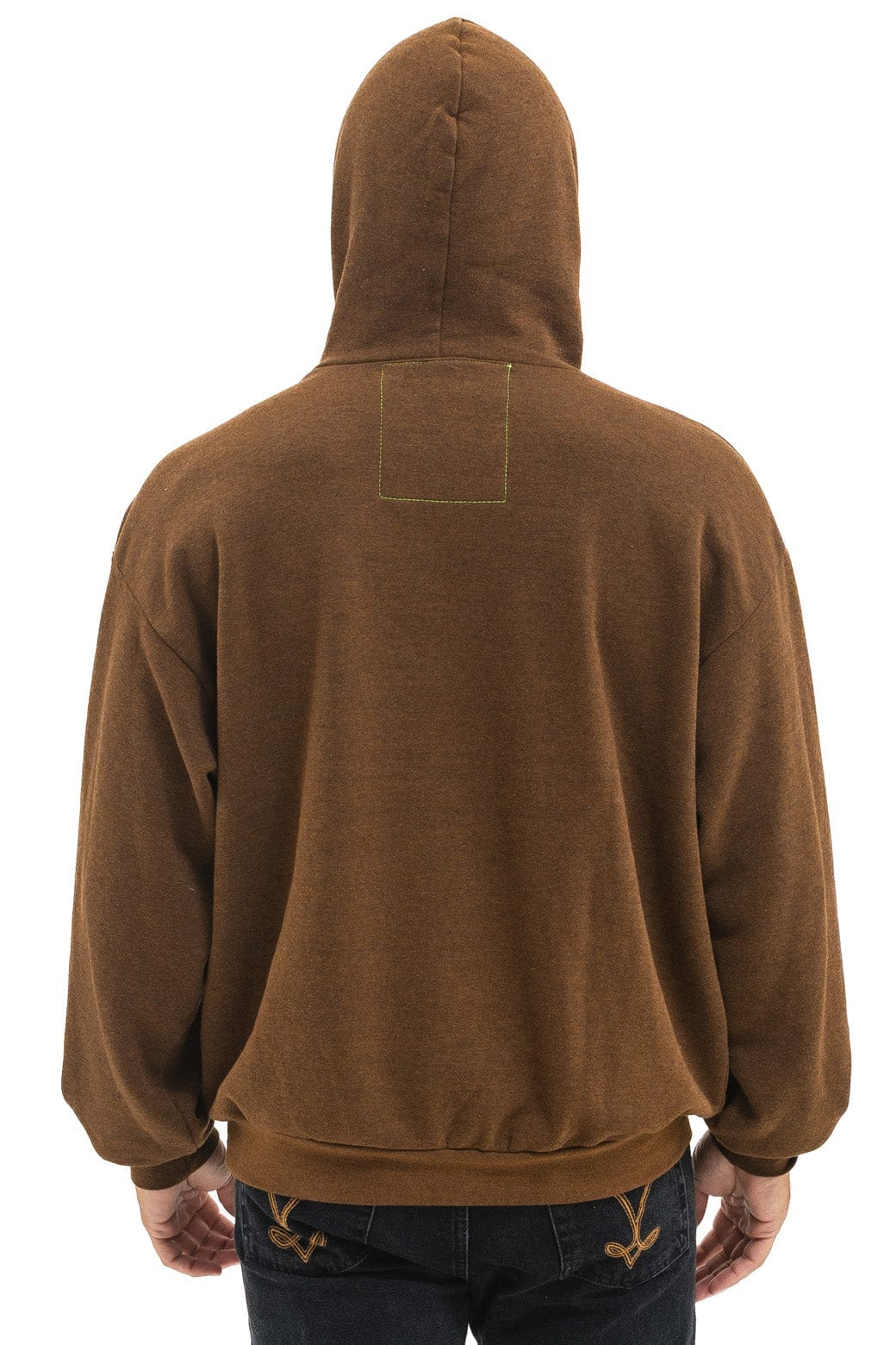 LOGO PULLOVER RELAXED HOODIE - CHOCOLATE - Image 4