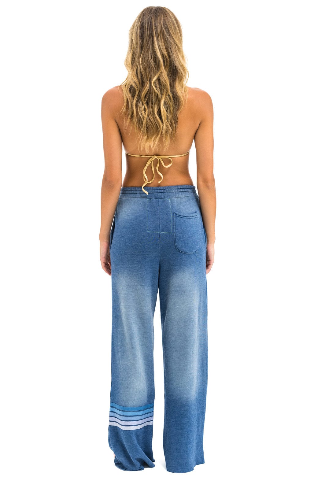 RUGBY STITCH WIDE LEG POCKET SWEATPANTS - FADED WATER - Image 4