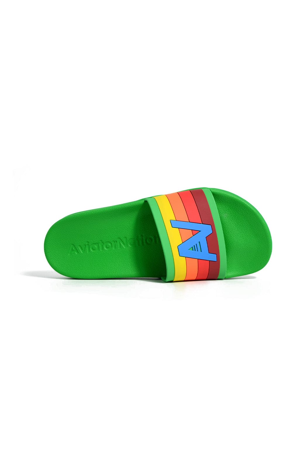 MEMBER EXCLUSIVE LOGO RAINBOW 4 STRIPE SLIDES - KELLY GREEN - Image 2