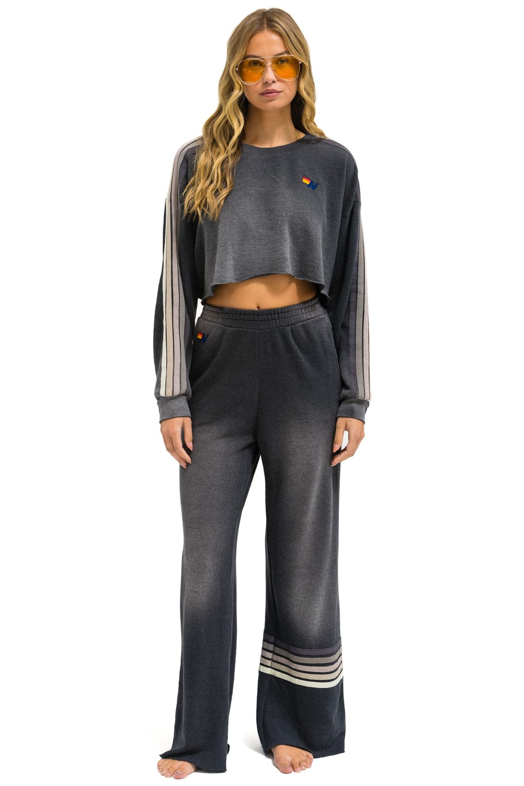 RUGBY STITCH WIDE LEG POCKET SWEATPANTS - FADED SMOKE - Image 5