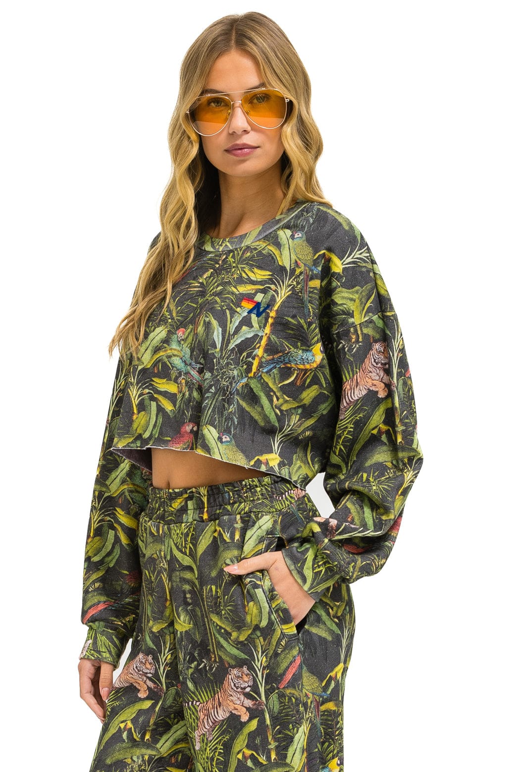 JUNGLE CROPPED CREW SWEATSHIRT RELAXED - VINTAGE CHARCOAL - Image 2