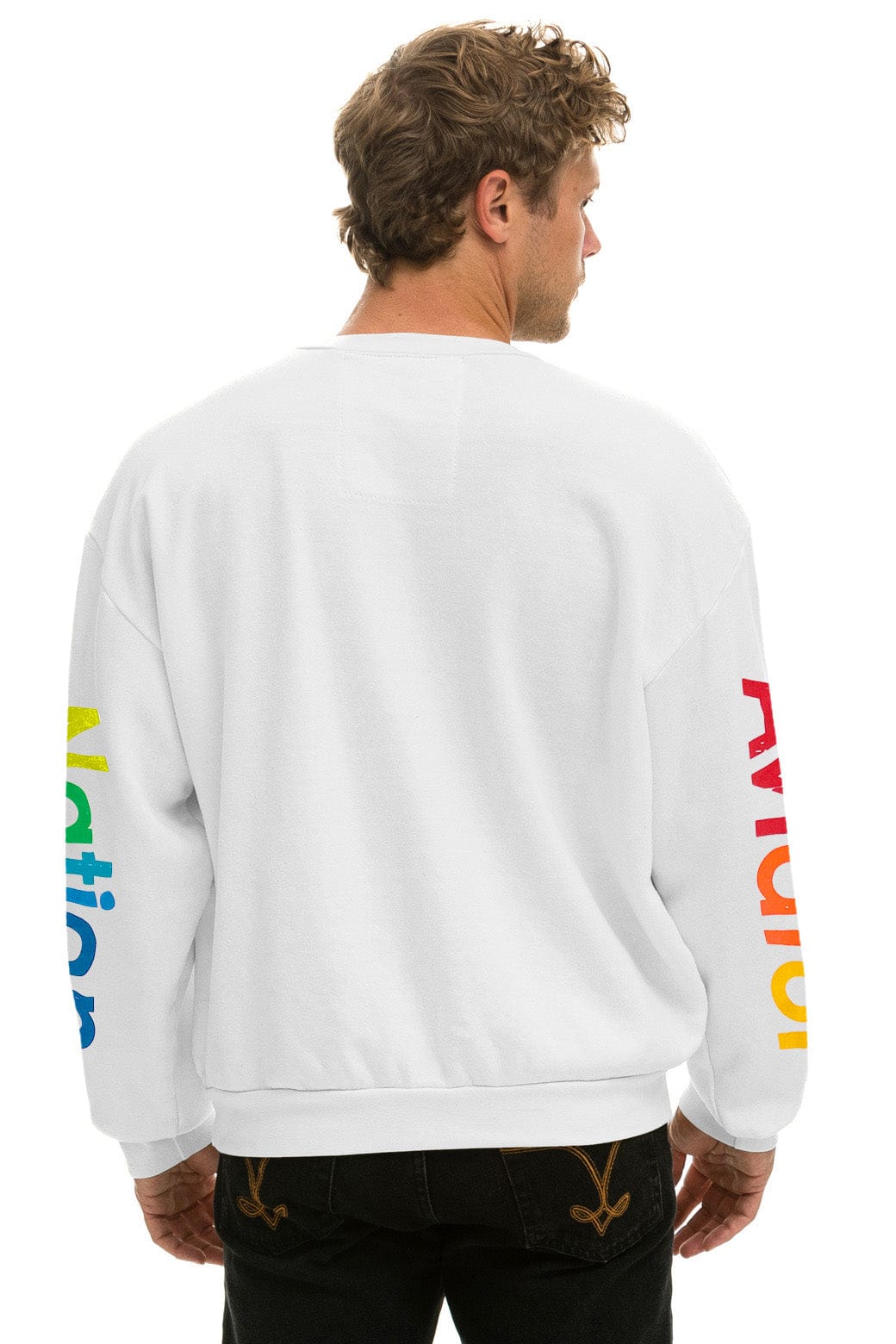 AVIATOR NATION MALIBU RELAXED CREW SWEATSHIRT - WHITE - Image 4