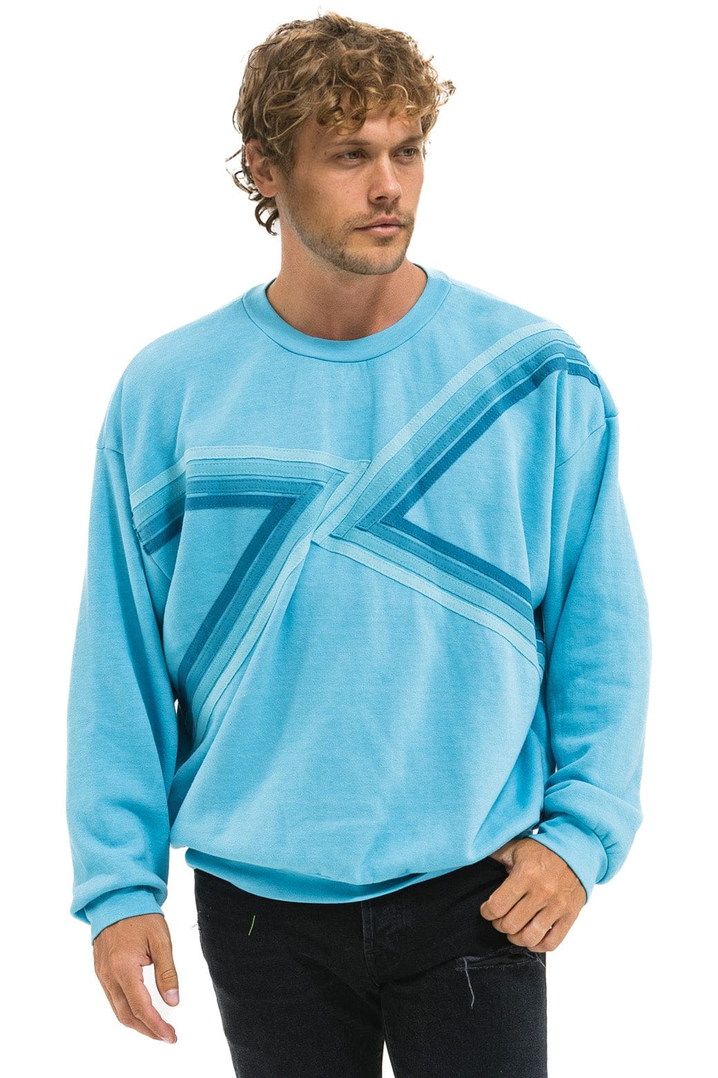 BLAZE RELAXED CREW SWEATSHIRT - AQUA // AQUA - Image 2