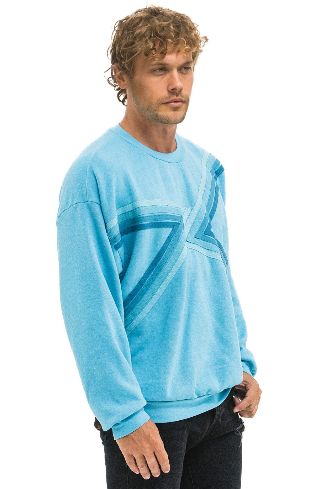BLAZE RELAXED CREW SWEATSHIRT - AQUA // AQUA - Image 4