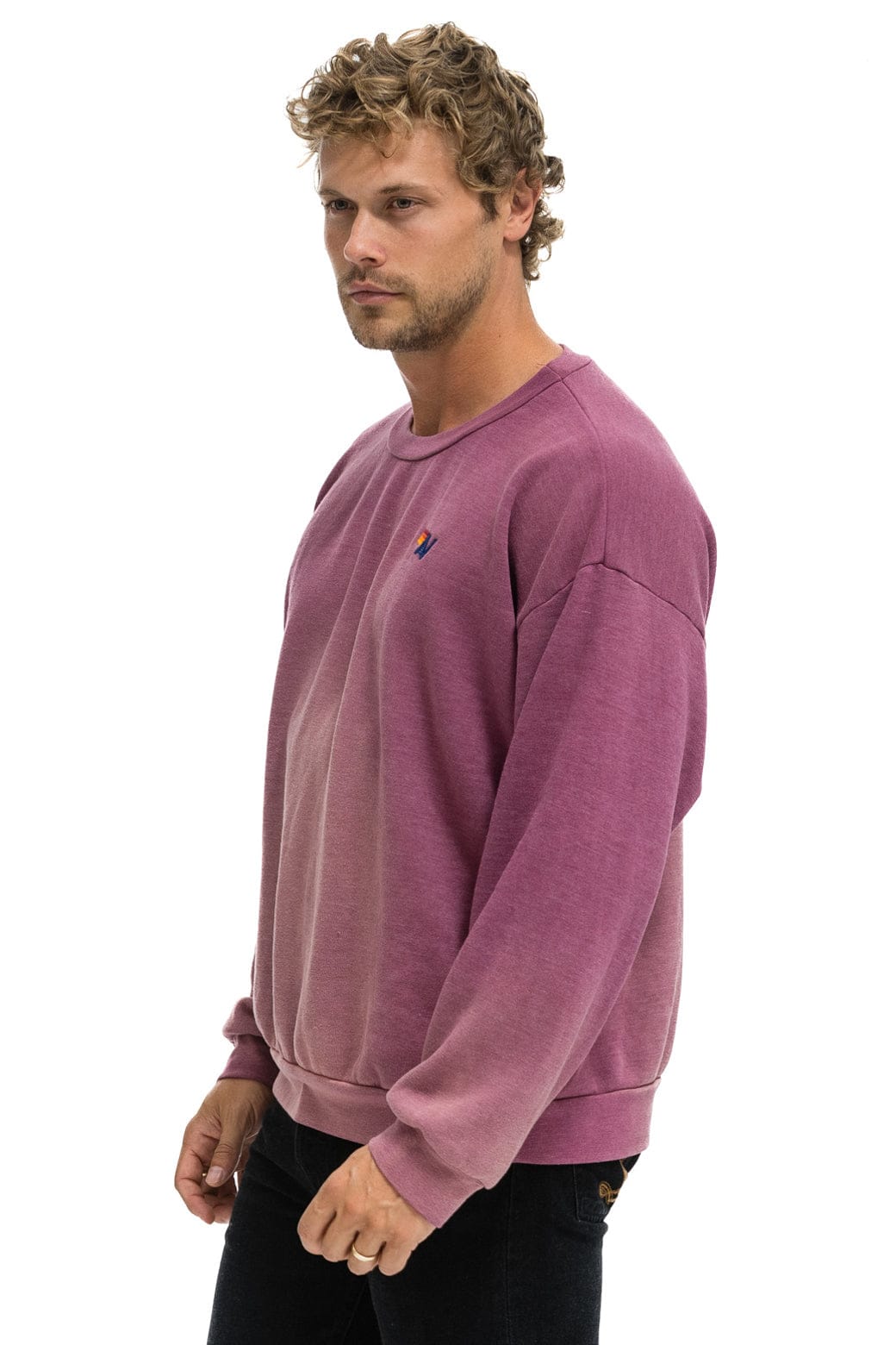 ESSENTIAL RELAXED CREW SWEATSHIRT - FADED BERRY - Image 6