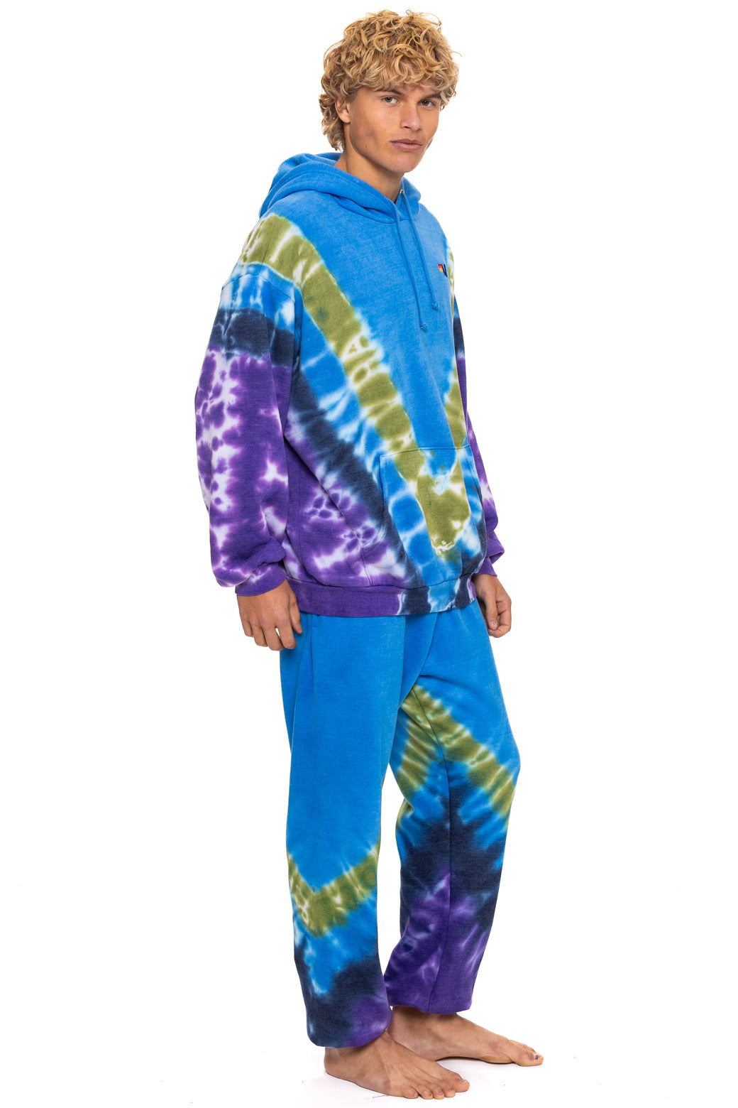 HAND DYED V SWEATPANTS - TIE DYE OCEAN // PURPLE - Image 4
