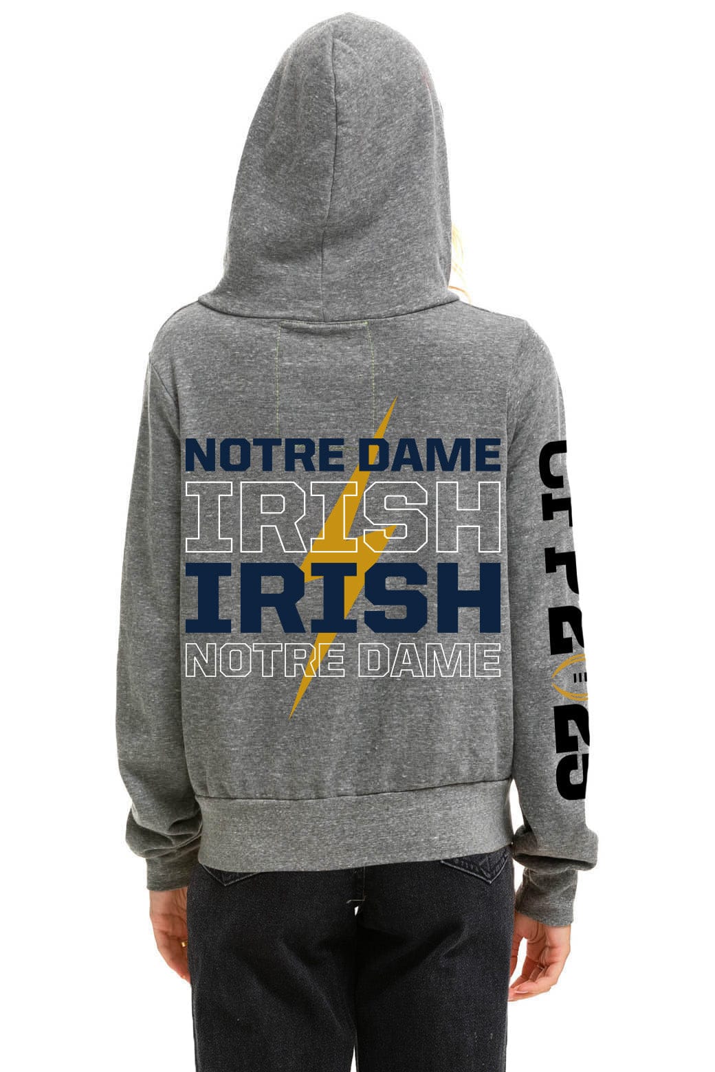 NOTRE DAME CFP 2025 UNISEX ZIP HOODIE - HEATHER GREY - Image 2