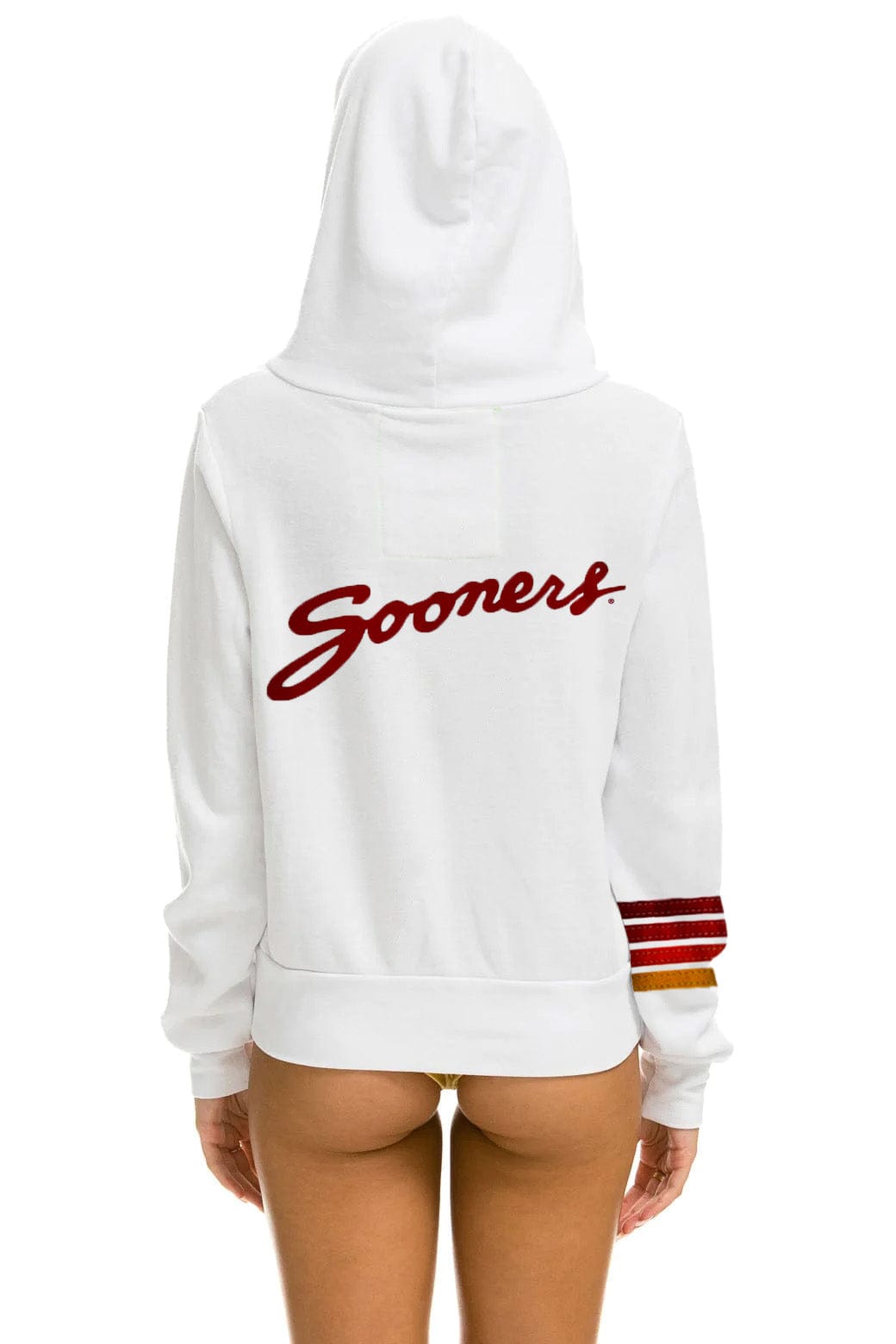 UNIVERSITY OF OKLAHOMA SOONERS ZIP HOODIE - WHITE - Image 3