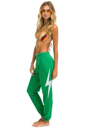 BOLT SWEATPANTS - KELLY GREEN // WHITE