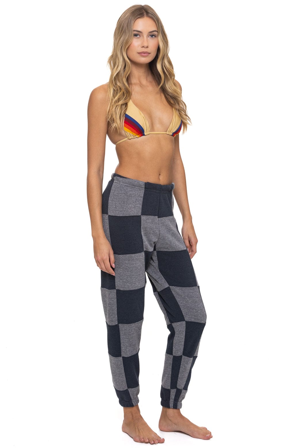 CHECK QUILTED SWEATPANTS - HEATHER // CHARCOAL - Image 5