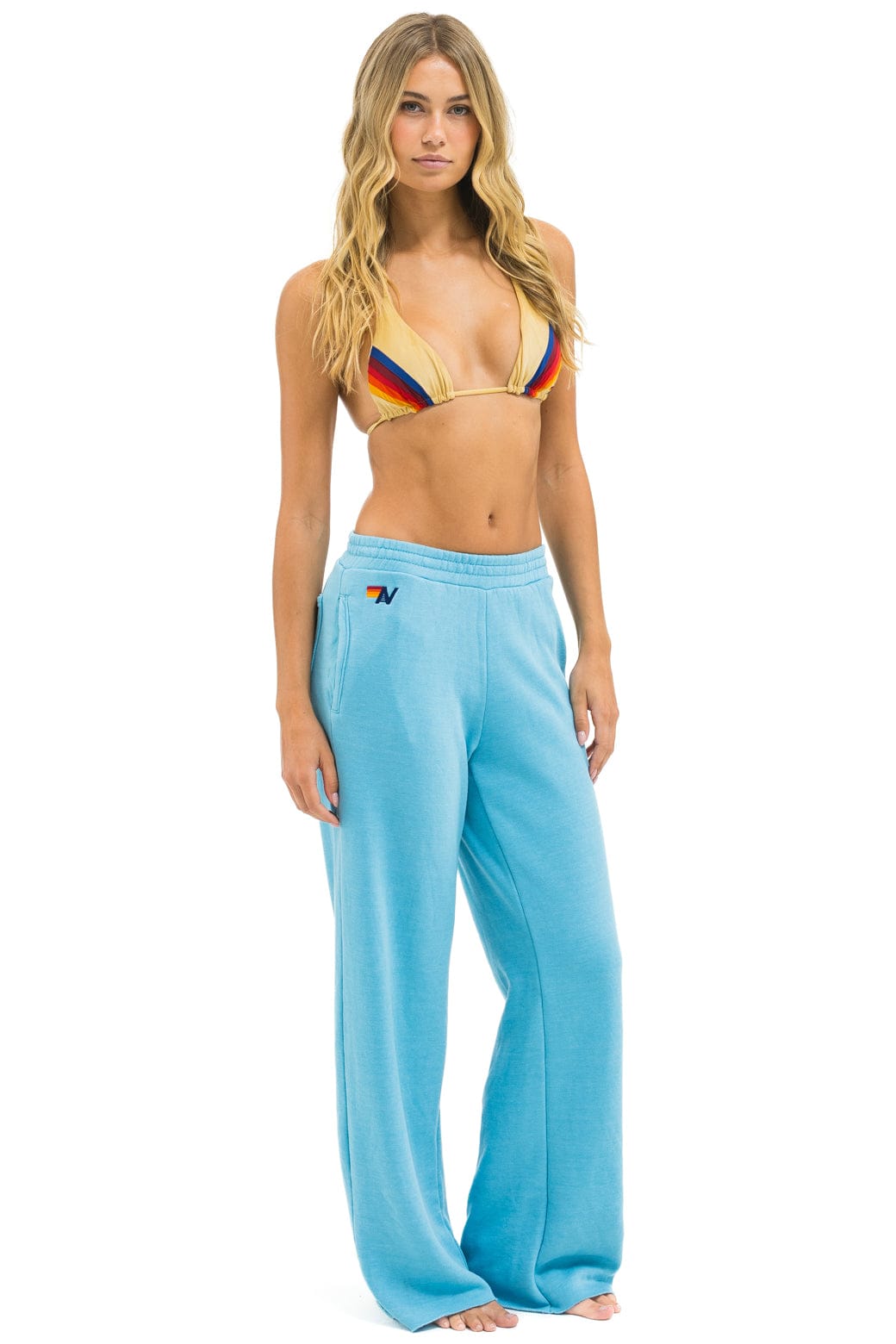 WIDE LEG POCKET SWEATPANTS - AQUA - Image 2