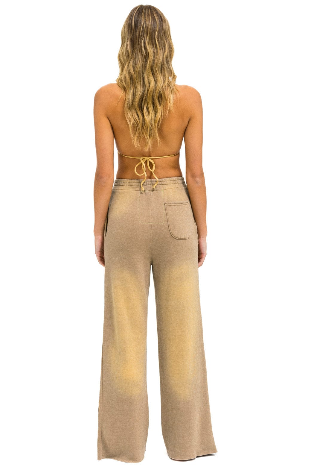 AN 3D WIDE LEG POCKET SWEATPANTS - FADED TAN - Image 4