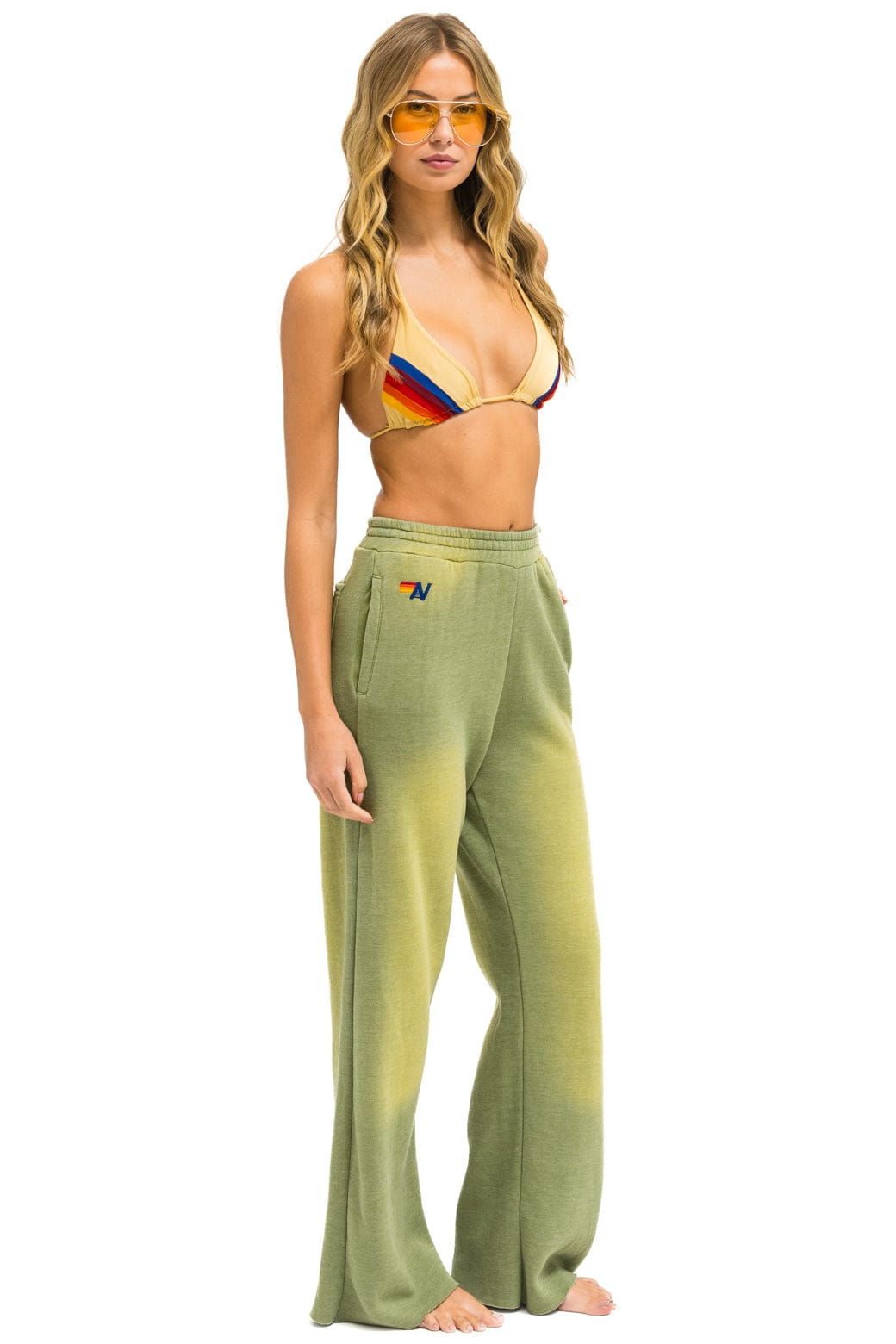 ESSENTIAL WIDE LEG POCKET SWEATPANTS - FADED ARMY - Image 2