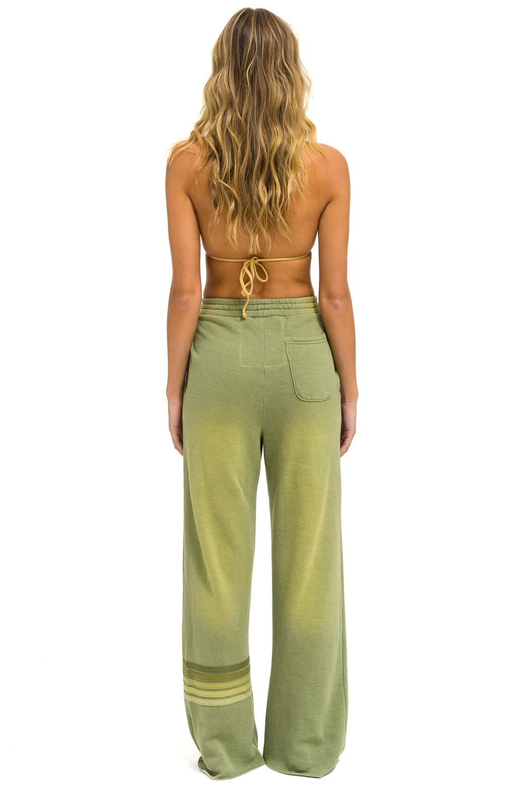 RUGBY STITCH WIDE LEG POCKET SWEATPANTS - FADED ARMY - Image 4