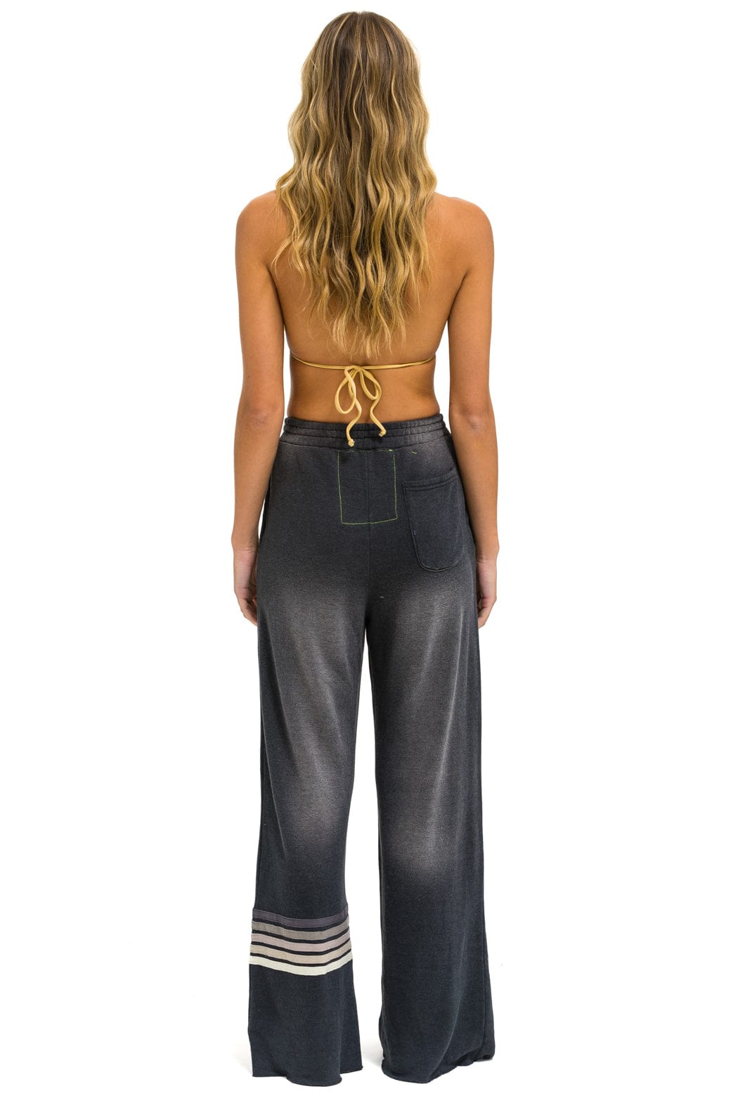 RUGBY STITCH WIDE LEG POCKET SWEATPANTS - FADED SMOKE - Image 4