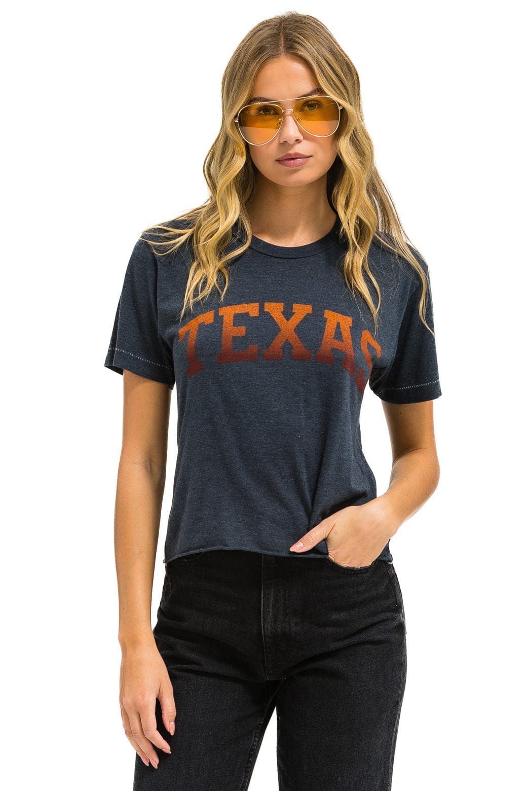 UNIVERSITY OF TEXAS BOLT BOYFRIEND TEE - CHARCOAL - Image 3