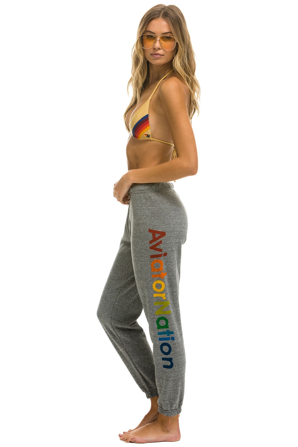 AVIATOR NATION MALIBU SWEATPANTS - HEATHER GREY - Image 2