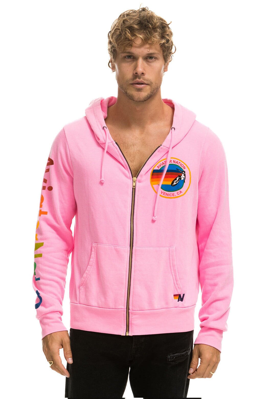 AVIATOR NATION HOODIE - NEON PINK - Image 2