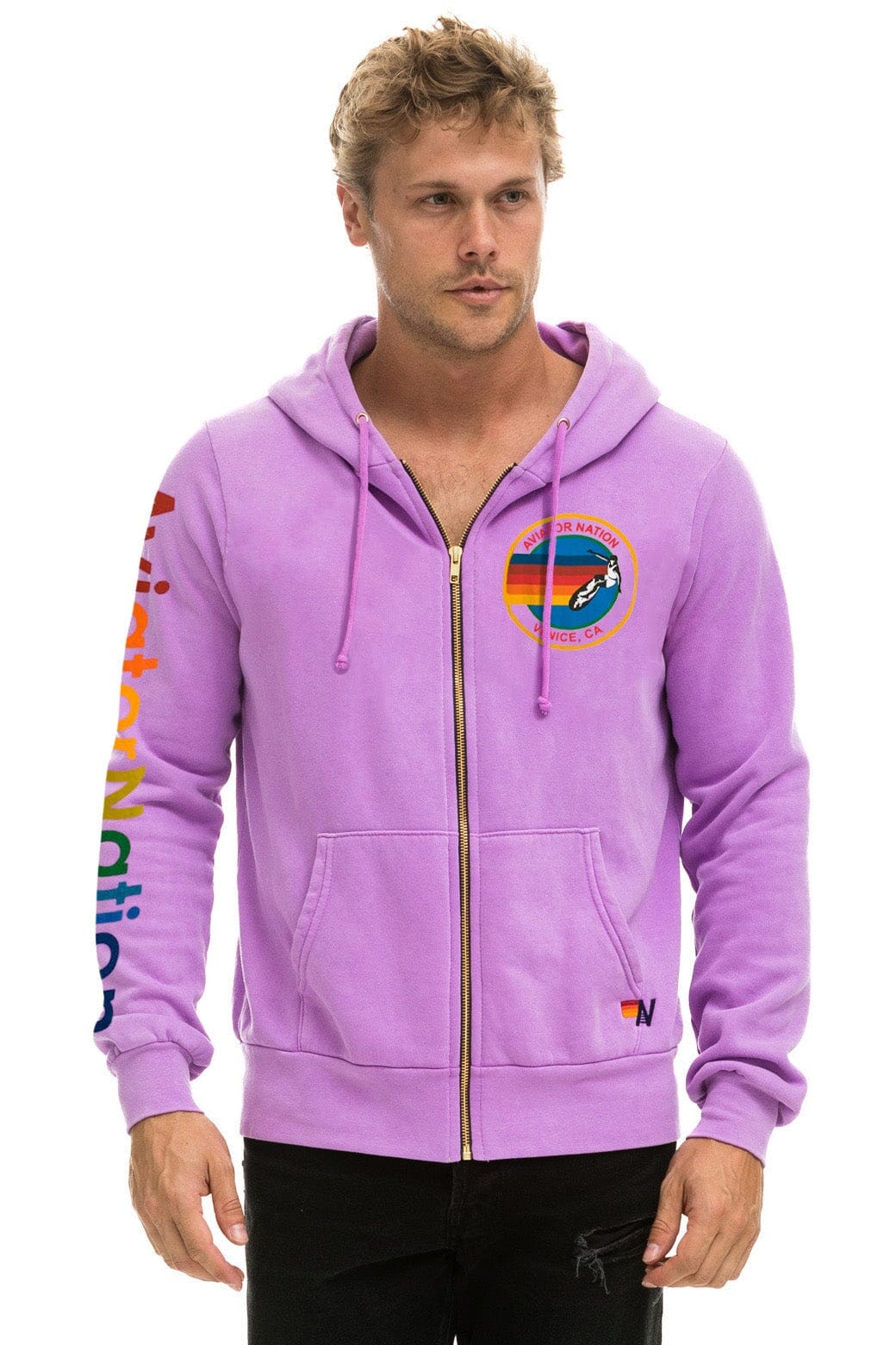 AVIATOR NATION HOODIE - NEON PURPLE - Image 2
