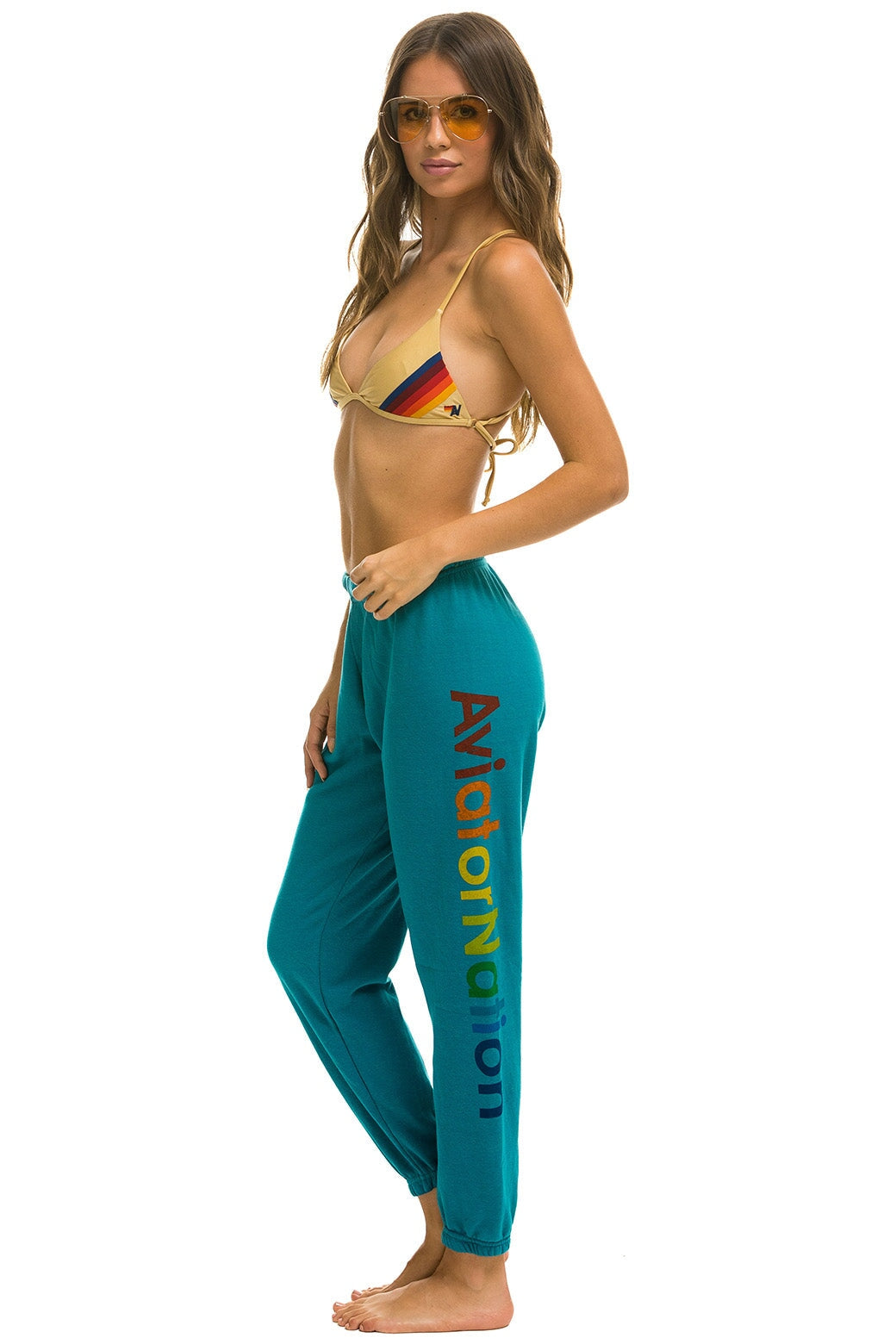 AVIATOR NATION LA JOLLA SWEATPANTS - TEAL - Image 2