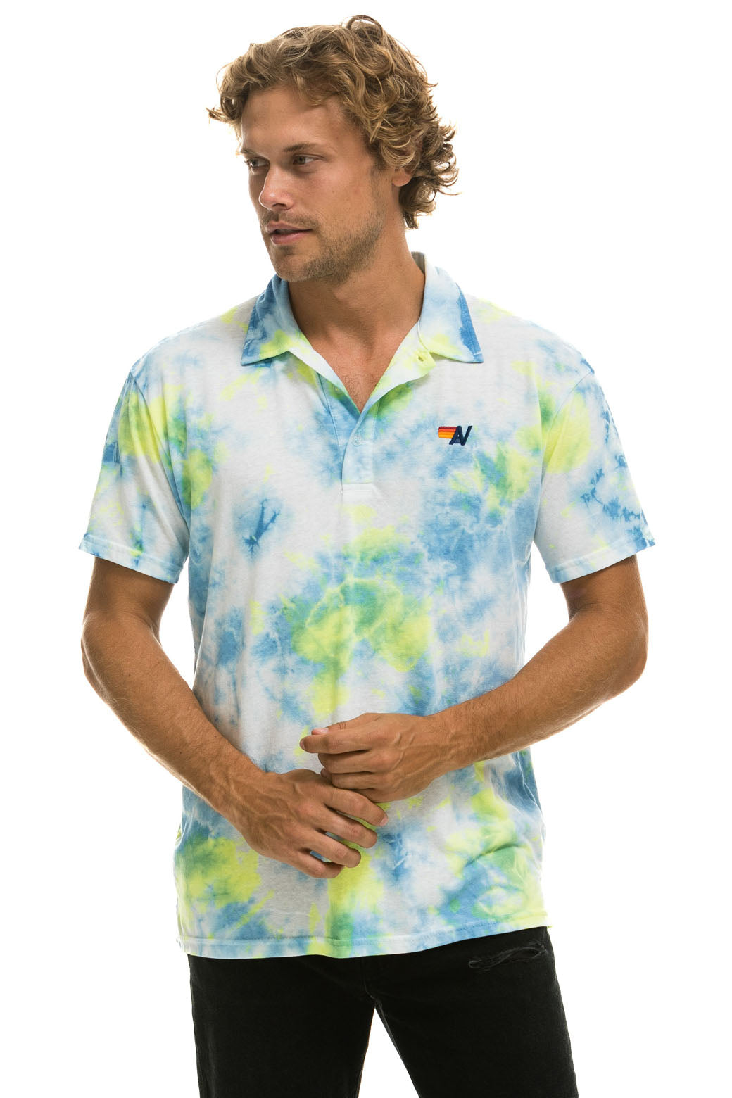 AVIATOR NATION POLO - TIE DYE YELLOW - Image 2