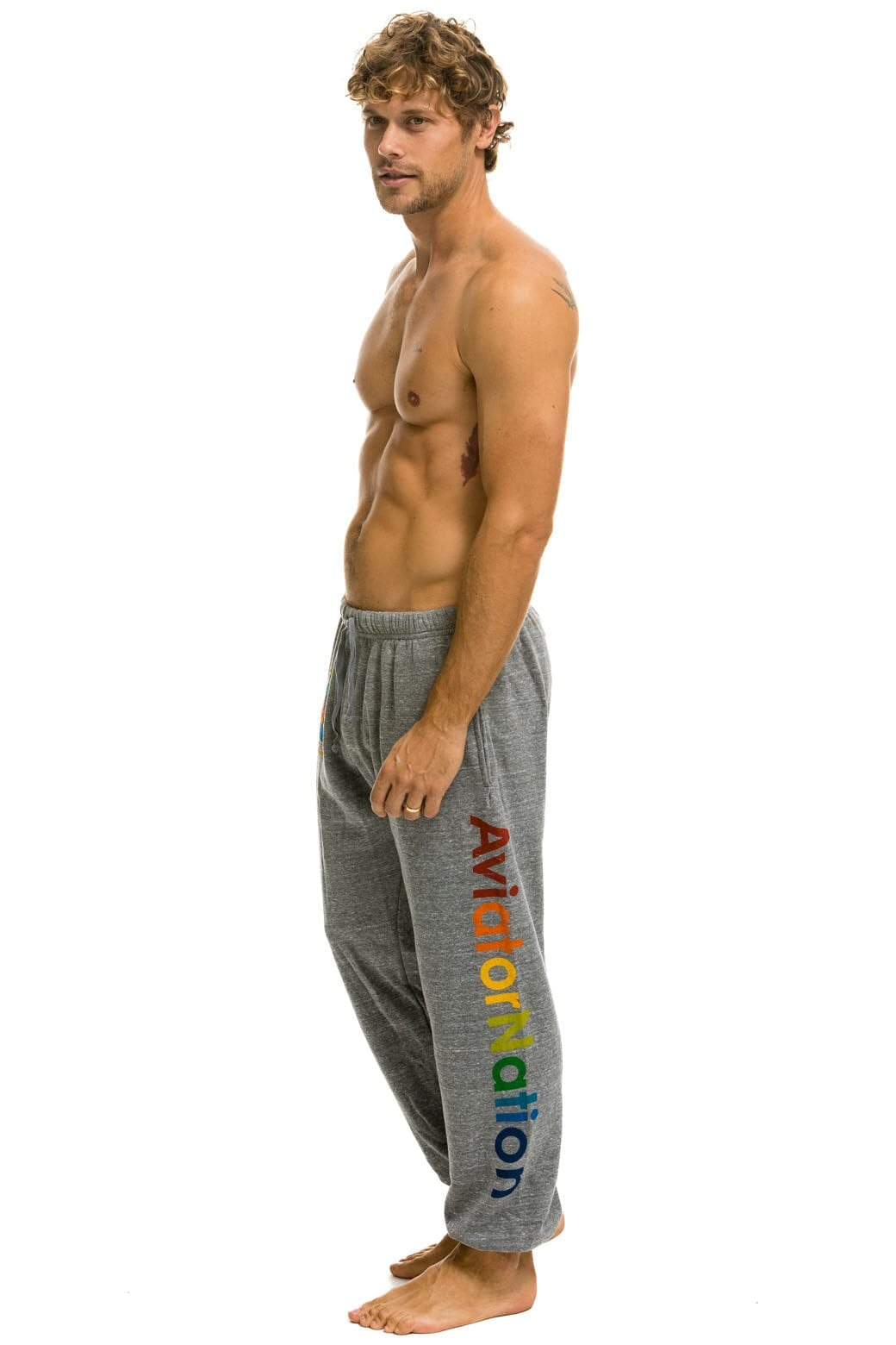 AVIATOR NATION SWEATPANTS - HEATHER GREY - Image 2