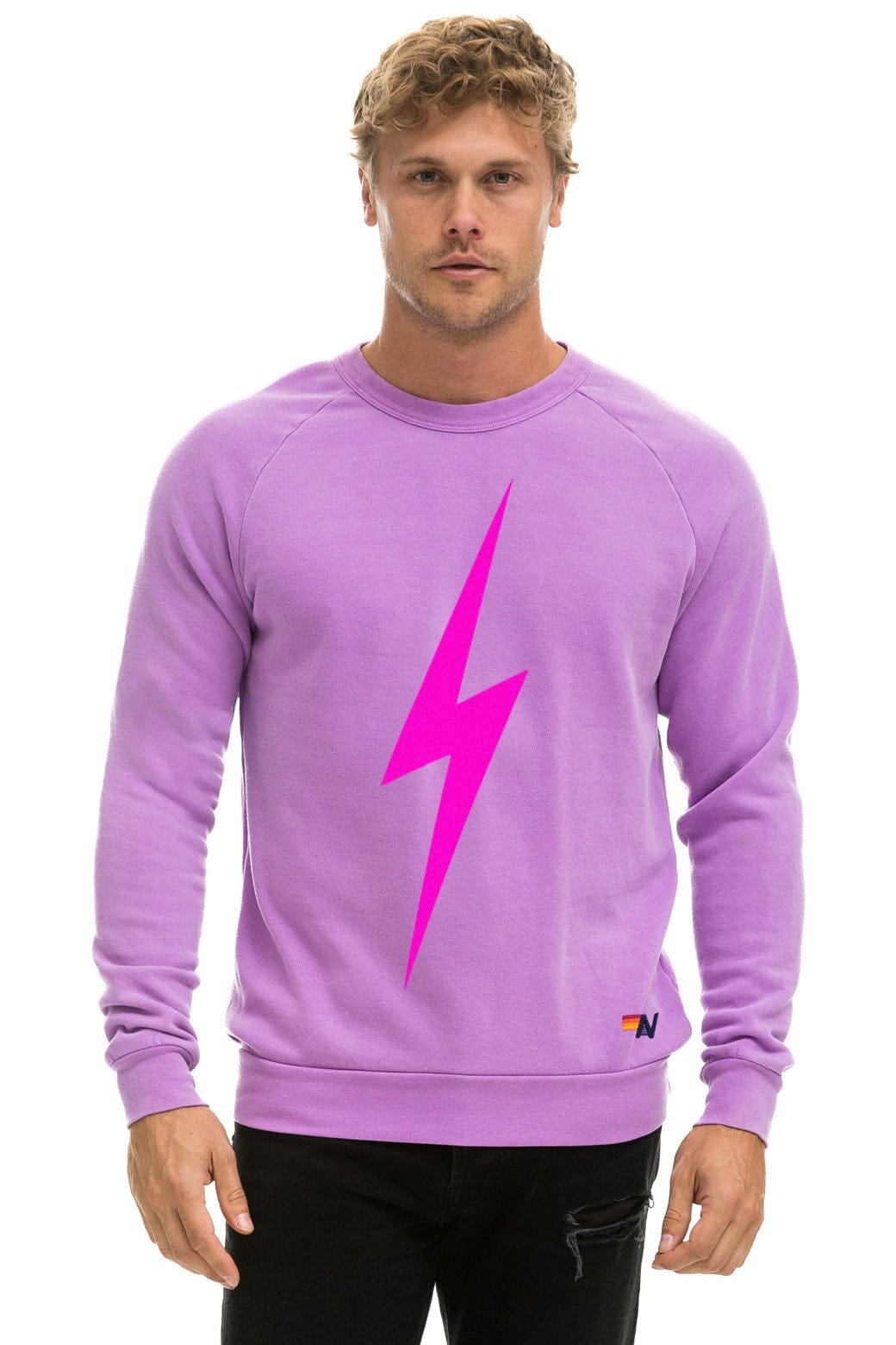 BOLT CREW SWEATSHIRT - NEON PURPLE // NEON PINK - Image 2